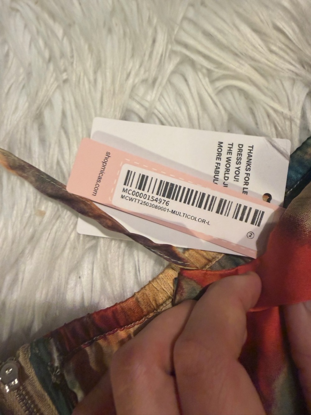 Micas Watercolor Print Satin halter crop top size L CC18/35 - Picture 2 of 2